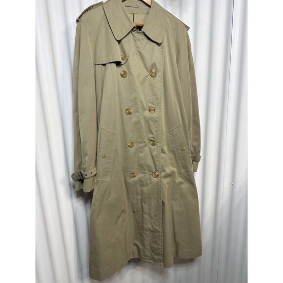 Grenfell Majer Womens Trench Coat Made In England Sz M/L  Khaki Double Breasted - Picture 3 of 8